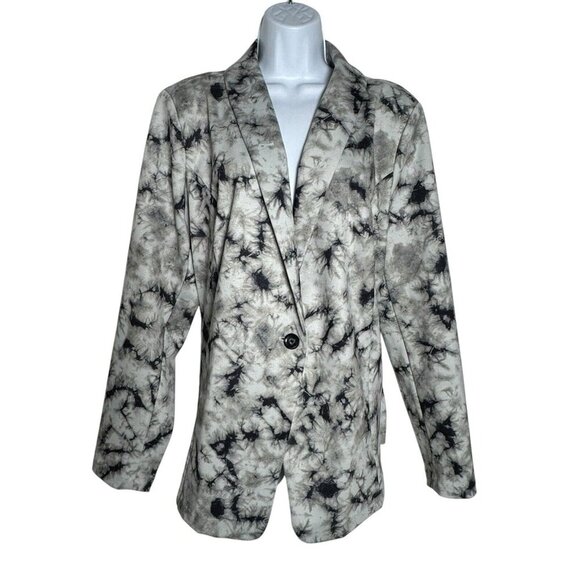 LOGOLORI GOLDSTEIN Gray Blazer Julia Tie Dye Jacket Ponte Knit Gray Size XL - Picture 2 of 9